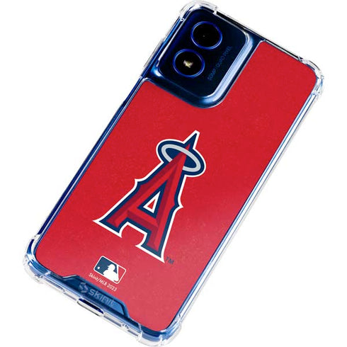 MLB Los Angeles Angels - Solid Distressed Moto G 5G (2024) Clear Case